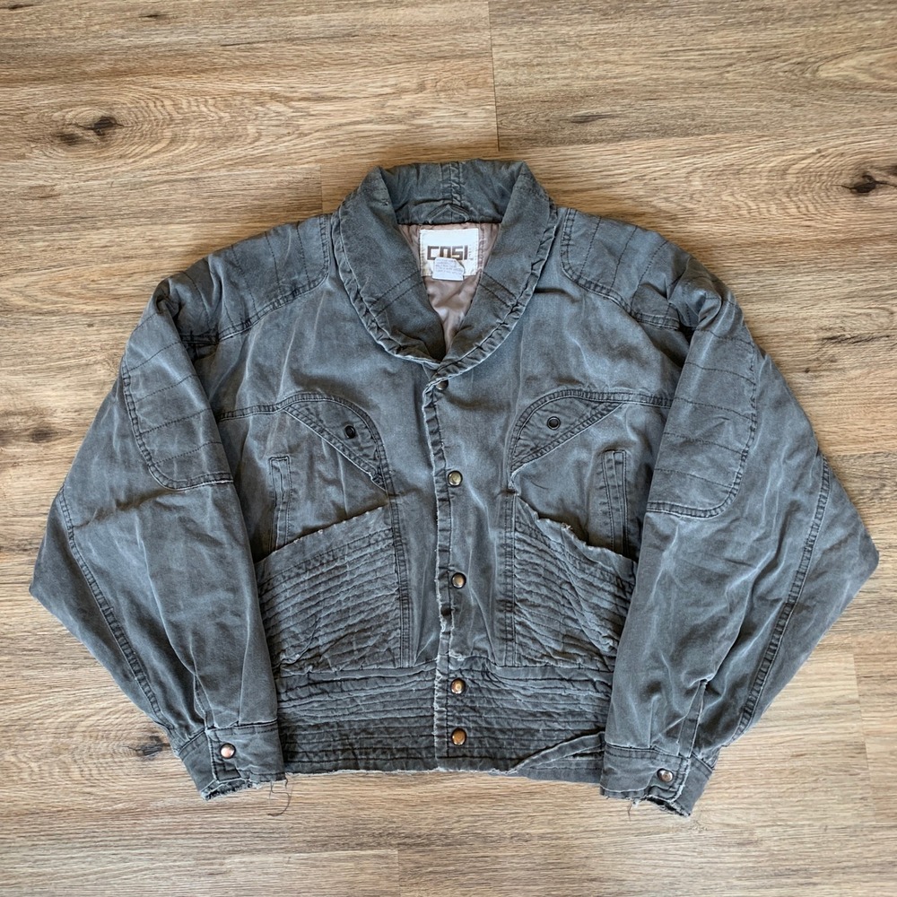 Vintage 80s Cosi L'Uomo Quilted  Distressed Bomber Jacket - Mens Small - Cotton